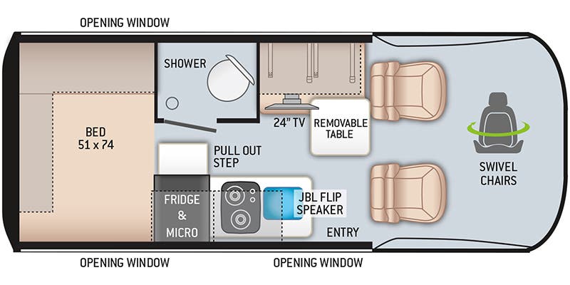 2021 THOR MOTOR COACH SANCTUARY 19L*20, , floor-plans-day image number 0